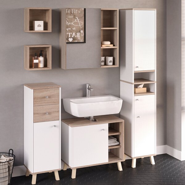 Koupelnová zrcadlová skříňka Vicco Senyo Sonoma 62 x 64 cm, Model 36349