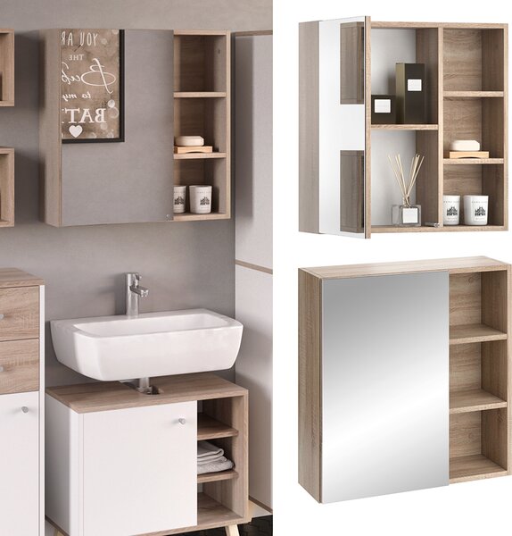 Koupelnová zrcadlová skříňka Vicco Senyo Sonoma 62 x 64 cm, Model 36349