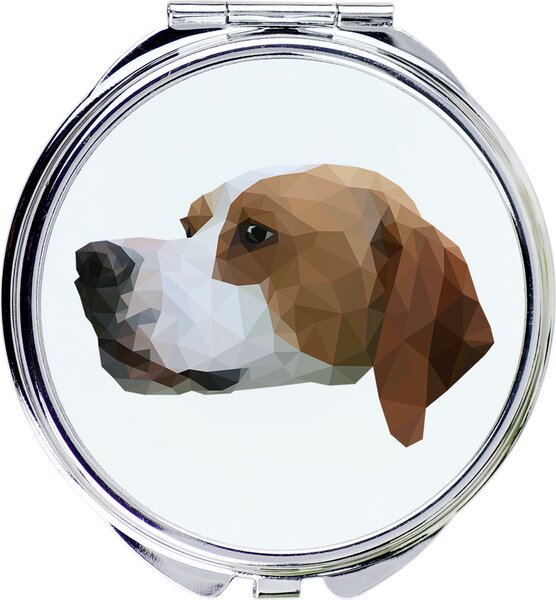 Anglický pointer, zrcadlo značky Art-Dog s fotografií anglického pointera a geometrickým vzorem