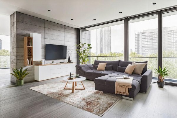 TV díl Wide bílá/dub Artisan 240cm