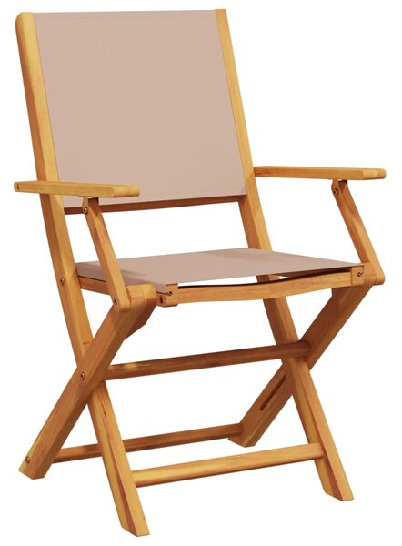 Skládací židle 4 ks, taupe látka a masivní dřevo 3214580