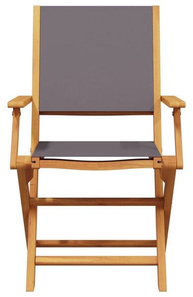 Skládací židle 4 ks, antracitová látka a masivní dřevo 3214577