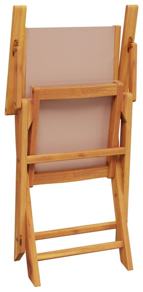 Skládací židle 8 ks, taupe látka a masivní dřevo 3214582