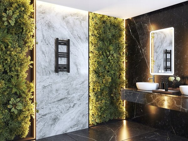 Koupelnový radiátor vodní Granitan 211 W 300 x 700 mm černý