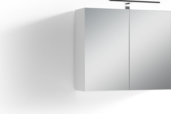ByLIVING Zrcadlová skříňka Spree, šířka 70 cm, s LED osvětlením, s vypínačem a zásuvkovou skříňkou, koupelnová skříňka se zrcadlovými dvířky