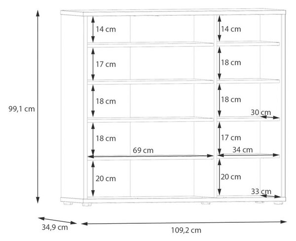 Botník Alice, barva kašmírová, š: 109cm