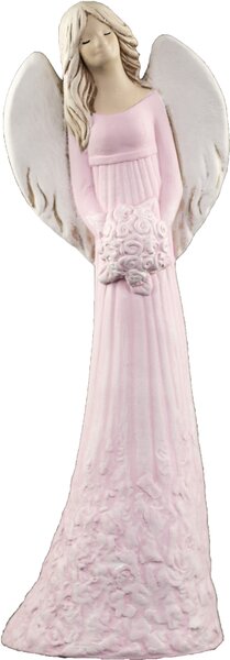 Anděl sádrový Sara růžový 103-09-1