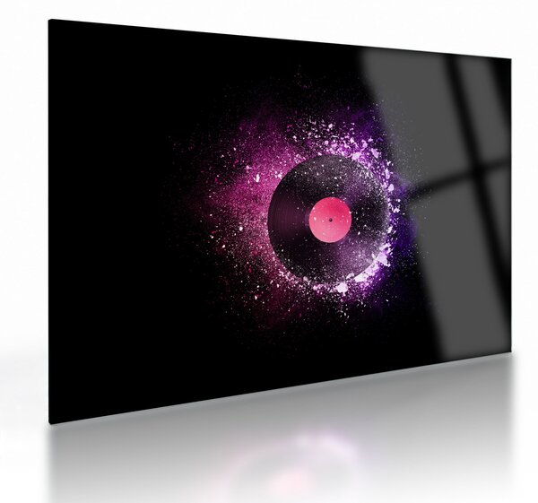 Skleněný obraz - Vinylová deska v růžovo-fialových (70x50 cm)