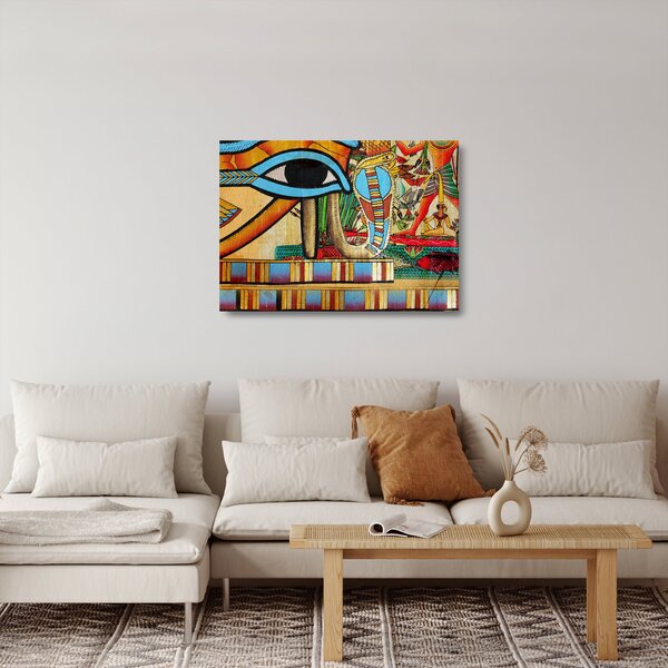 Skleněný obraz s egyptskými motivy (70x50 cm)