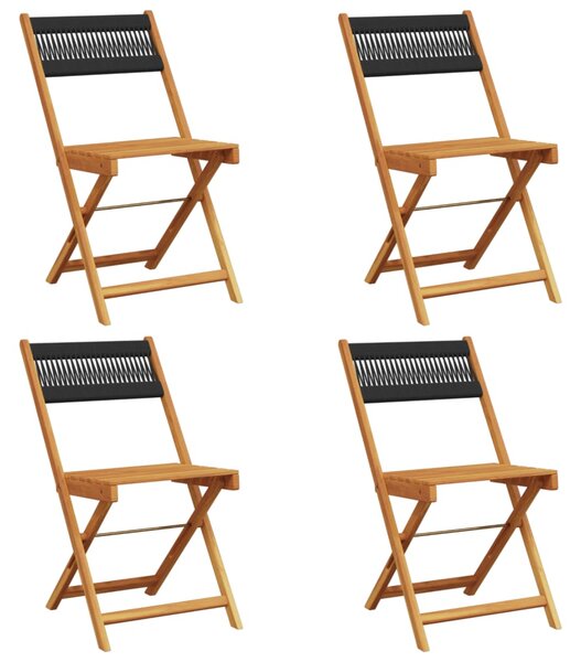 Skládací židle 4 ks, černé, masivní akácie 3214601