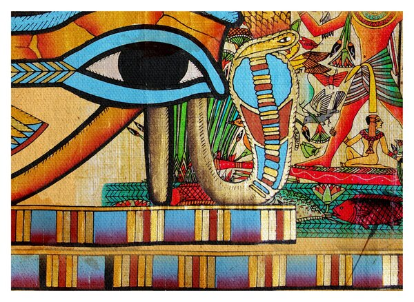 Skleněný obraz s egyptskými motivy (70x50 cm)