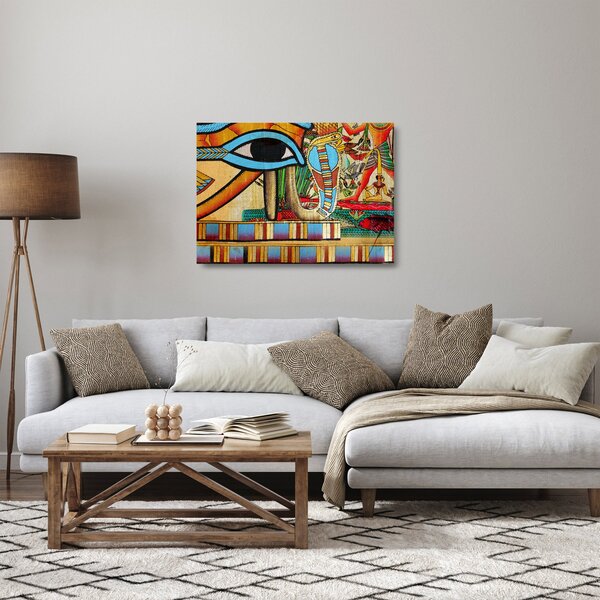 Skleněný obraz s egyptskými motivy (70x50 cm)