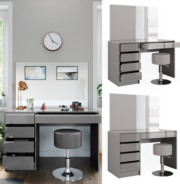 Toaletní stolek Vicco Sherry Šedá 120 cm se stoličkou, Model 38785