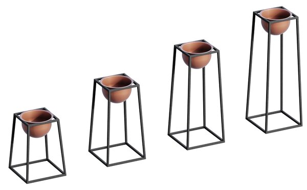 Dekorativní stojan na květiny Gwion (černá + měděná)