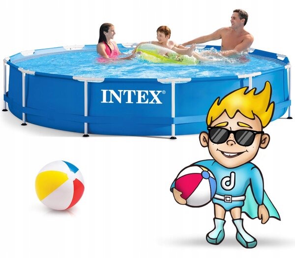 Intex 28210NP kulatý zahradní Bazén s kovovým rámem 366 x 76 cm
