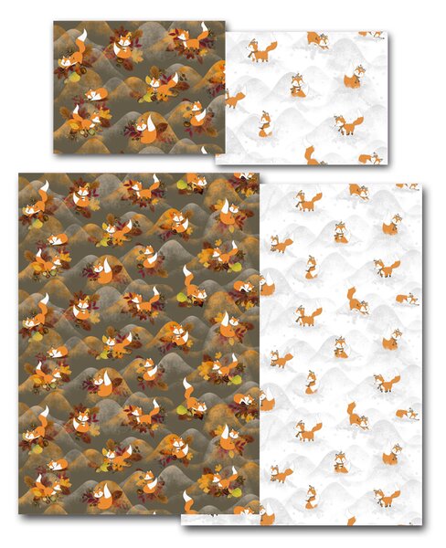 Povlečení Veba GEON tisk Lištičky Velikost: 140x200 cm + 70x90 cm