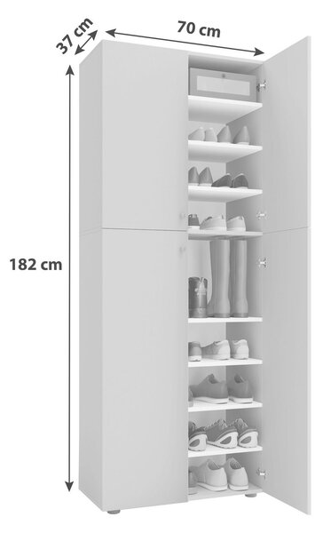 Skříň na boty LONA š: 70cm bílá