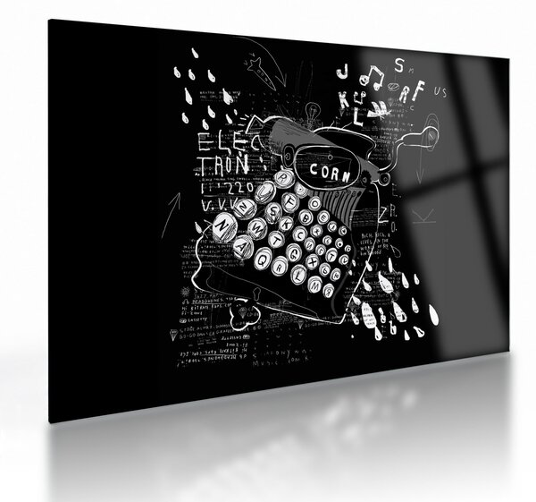 Skleněný obraz - Kresba v Banksyho stylu (70x50 cm)