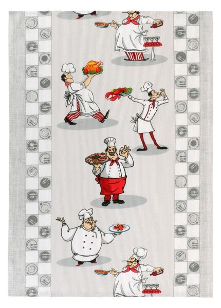 BELLATEX Kuchyňská utěrka 1 ks Šedá, Bílá, Červená 50x70 cm