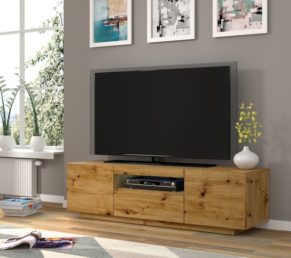 TV stolek/skříňka Aurinko 150 (dub artisan) (s osvětlením)