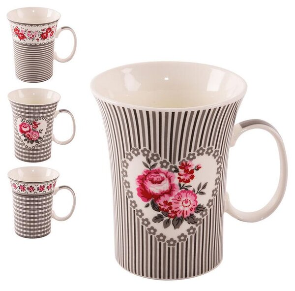 Porcelánové hrnky ROSE 360 ml 4 ks