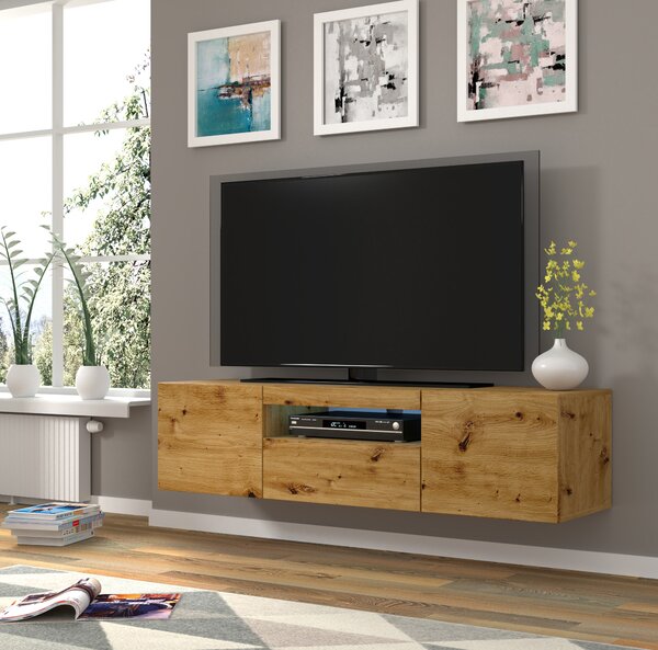TV stolek/skříňka Aurinko 150 (dub artisan) (s osvětlením)