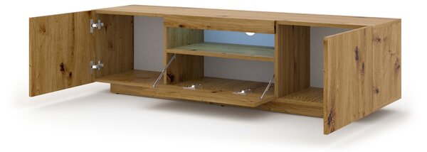 TV stolek/skříňka Aurinko 150 (dub artisan) (s osvětlením)