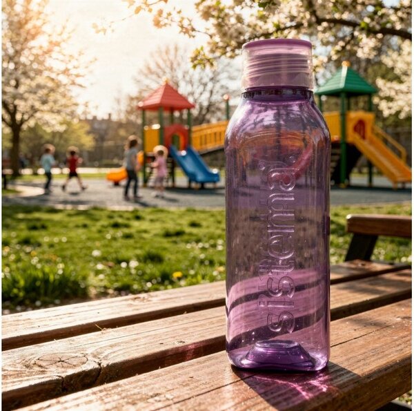 Sistema Hranatá láhev se šroubovacím víčkem Hydrate Square 1 l, fialová