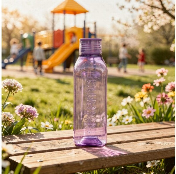 Sistema Hranatá láhev se šroubovacím víčkem Hydrate Square 1 l, fialová