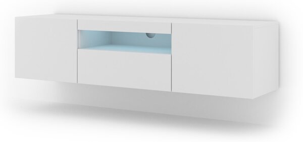 TV stolek/skříňka Aurinko 150 (matná bílá) (s osvětlením)
