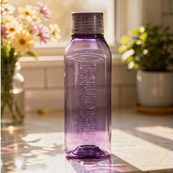 Sistema Hranatá láhev se šroubovacím víčkem Hydrate Square 1 l, fialová