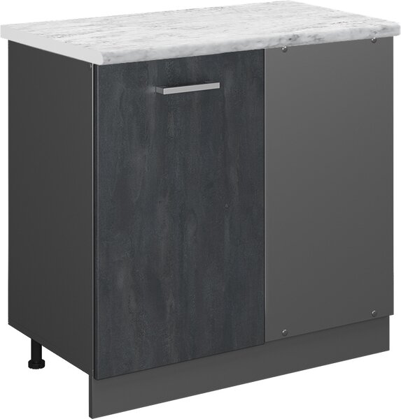Rohová skříňka Vicco R-Line Černý beton 86 cm PD Mramor, Model 47608