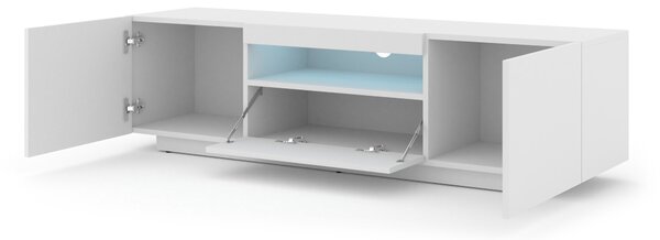 TV stolek/skříňka Aurinko 150 (matná bílá) (s osvětlením)