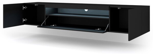 TV stolek/skříňka Aurinko 200 (matná černá) (s osvětlením)