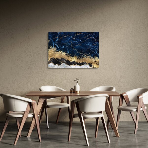 Skleněný obraz - Tmavě-modrý mramor (70x50 cm)