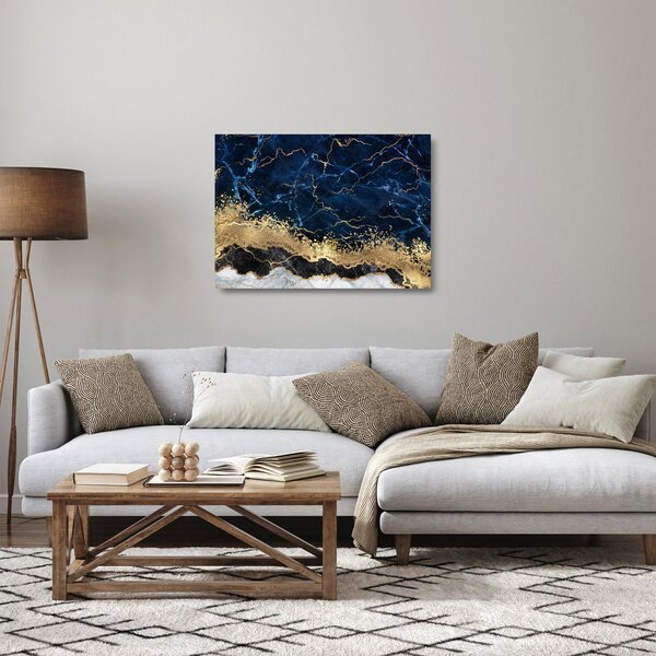 Skleněný obraz - Tmavě-modrý mramor (70x50 cm)