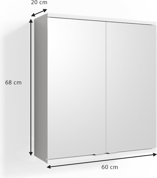 Koupelnová zrcadlová skříňka Vicco Roy Bílá 60 x 68 cm, Model 29966