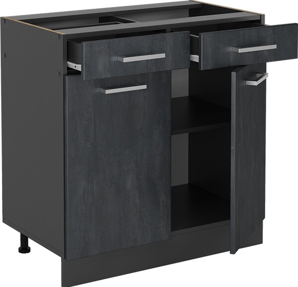 Spodní skříňka kuchyňské linky Vicco R-Line Černý beton 80 cm bez pracovní desky, Model 47482
