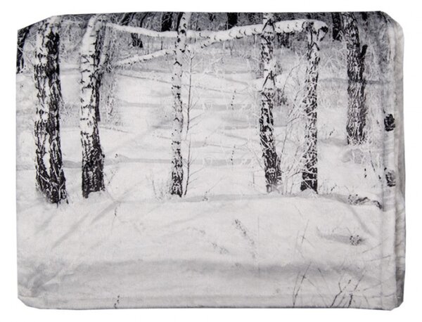 Pléd / deka s motivem stromů v zimní přírodě Trees in the Snow – 130x170 cm