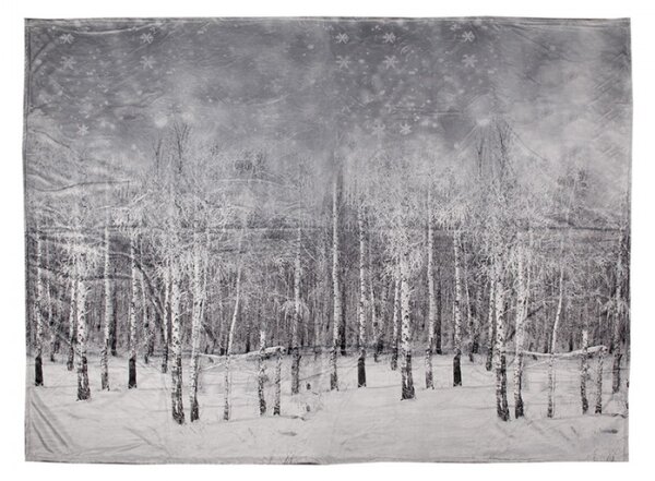 Pléd / deka s motivem stromů v zimní přírodě Trees in the Snow – 130x170 cm