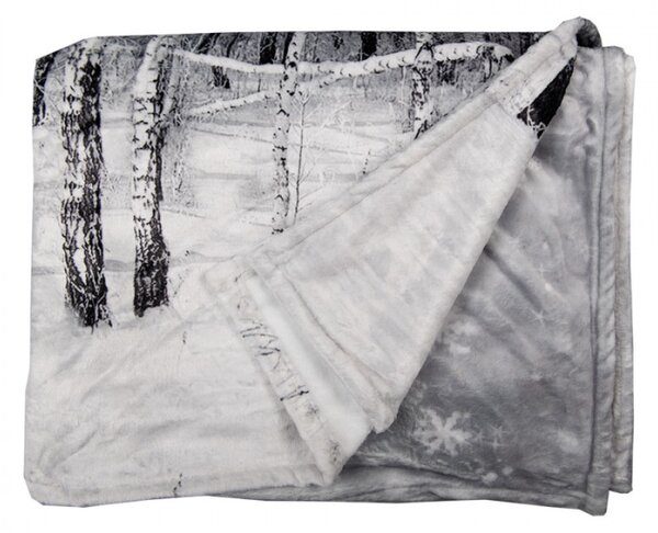 Pléd / deka s motivem stromů v zimní přírodě Trees in the Snow – 130x170 cm