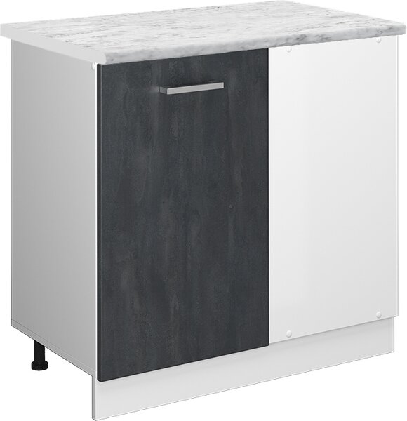 Rohová skříňka Vicco R-Line Černý beton 86 cm PD Mramor, Model 47583
