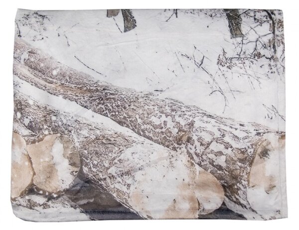 Pléd / deka s motivem jelena v zimní přírodě – 130x170 cm