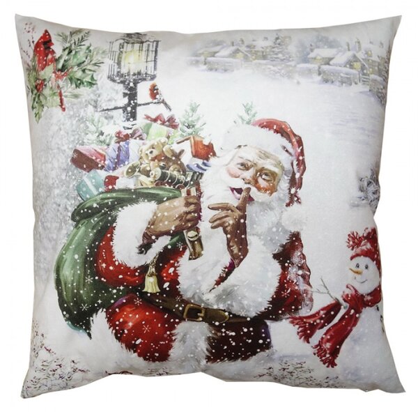 Povlak na polštář se Santa Clausem a nůší s dárky – 45x45 cm
