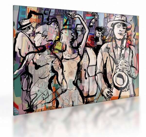 Skleněný obraz - Jazzová noc (70x50 cm)