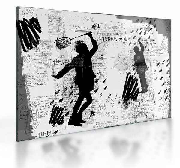 Skleněný obraz - Street art - rozruch (70x50 cm)