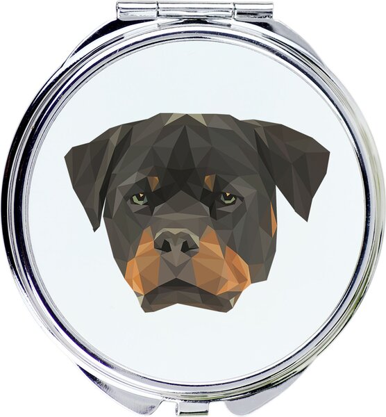Rottweiler – Zrcadlo od značky Art-Dog s fotografií a geometrickým vzorem