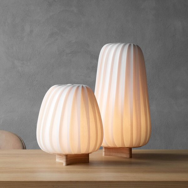 Tom Rossau Stolní lampa ST906, bílá, výška 31 cm, papír, E27, Bílá / opál, Obývací pokoj / jídelna, Papír / lunolit / lunopal, Skandinávský