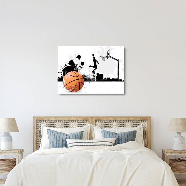 Skleněný obraz - Hráč basketbalu (70x50 cm)