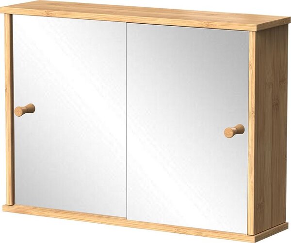 Koupelnová zrcadlová skříňka Vicco Mireo Bambus 55 x 40 cm se 2 posuvnými dveřmi, Model 55326